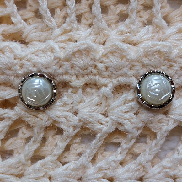 Vintage Betsey Johnson Ivory Crochet Knit Short Sleeve Cardigan Size L - Picture 4 of 8